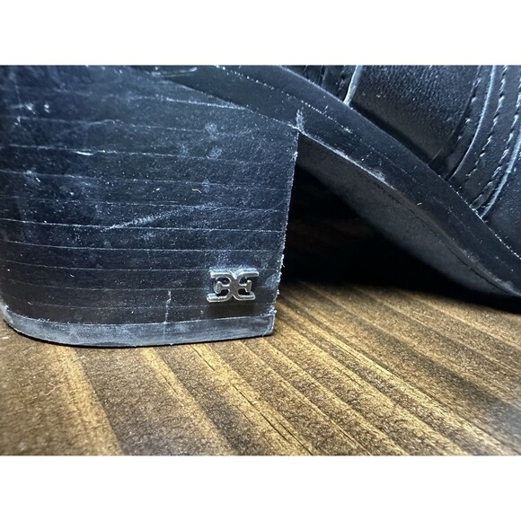 Sam Edelman Dalma Black Leather Studded Harness Chelsea Ankle Boots Women 8 - Picture 9 of 13